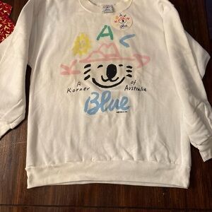 Vintage pastel Koala Blue sweatshirt size large NWT Olivia Newton John